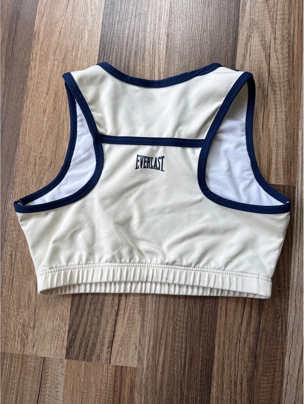 Vintage Y2K Everlast Coolmax Sports Bra Womens Medium White Blue Made USA